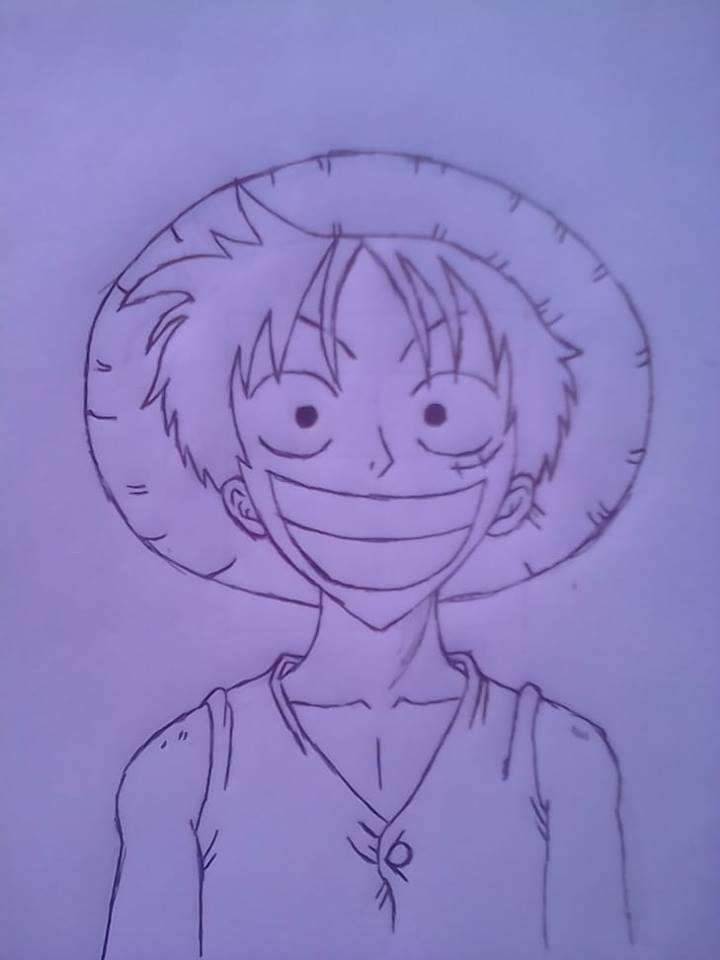 Step By Step On How To Draw Monkey D Luffy Using Pencil And Ballpen Steemkr