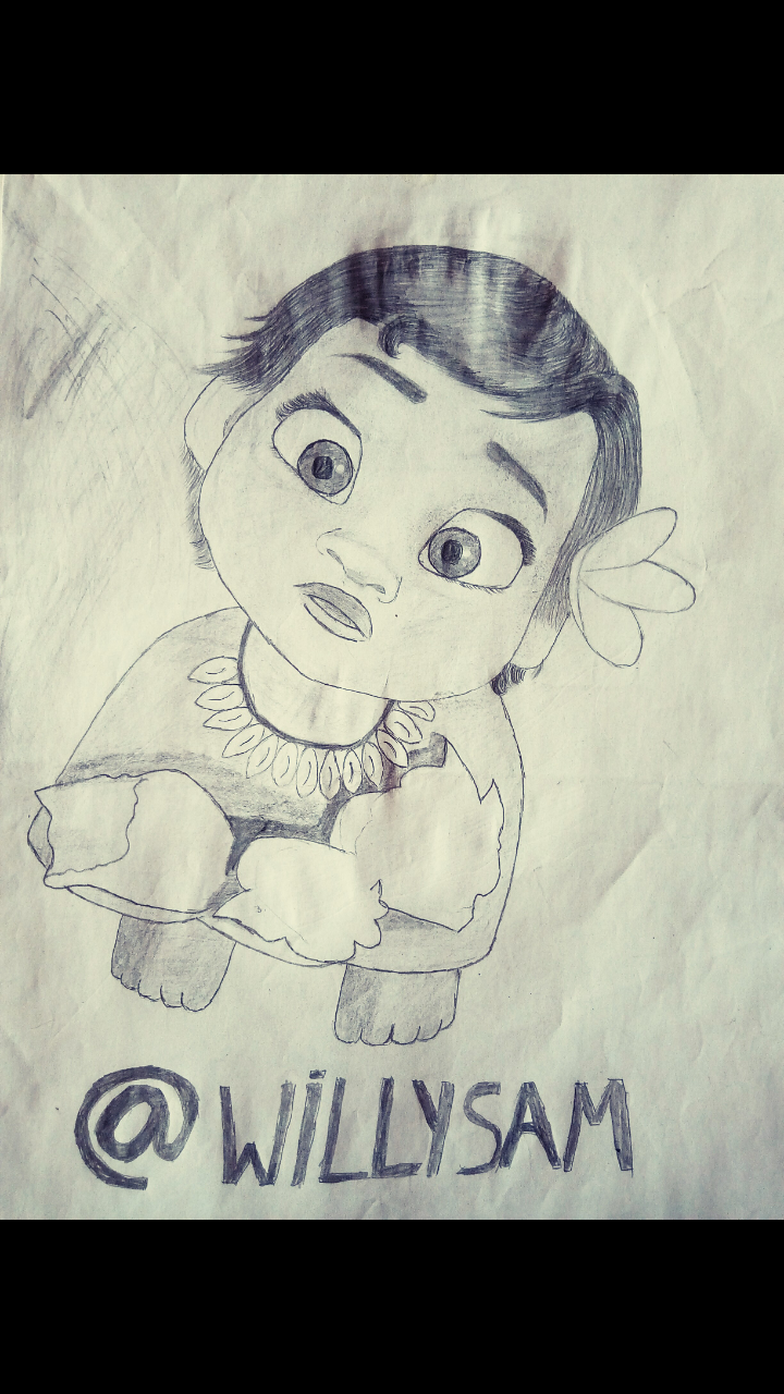Drawing Baby Moana Steemkr