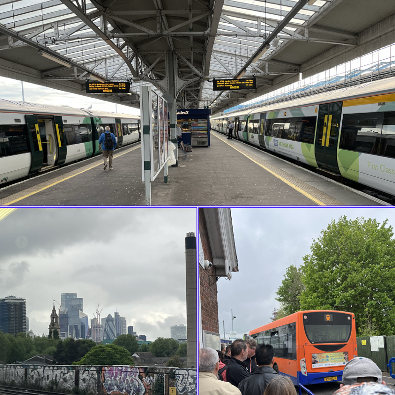 Train and Bus journey to Luton Town