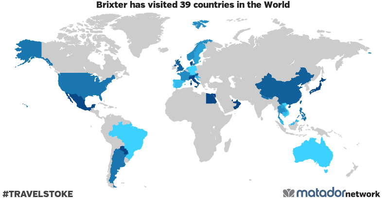 Brixter’s Travel Map