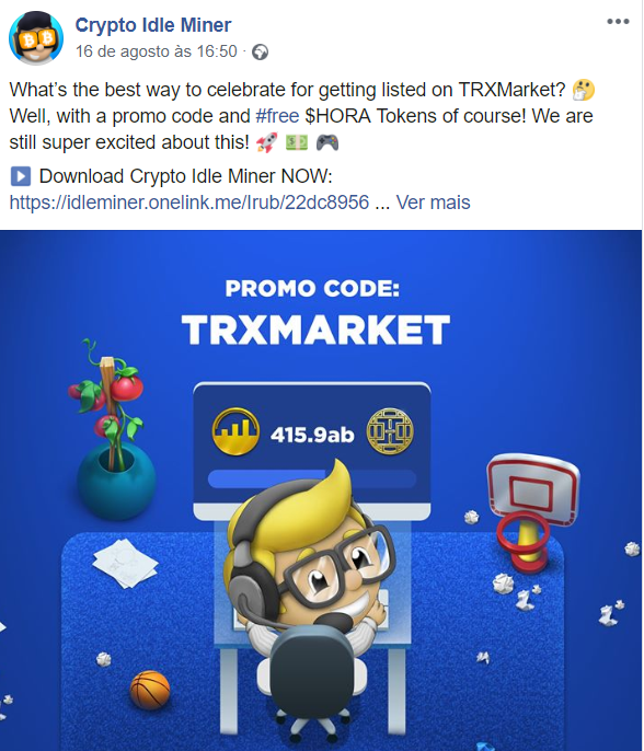 Crypto Idle Miner - mining simulator game with HORA earnings - TRX