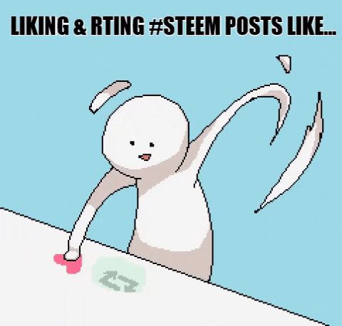Liking and RT steem posts like....gif
