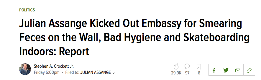 Julian Assange Kicked Out Embassy for Smearing Feces on the Wall  Bad Hygiene and Skateboarding Indoors  Report1.png