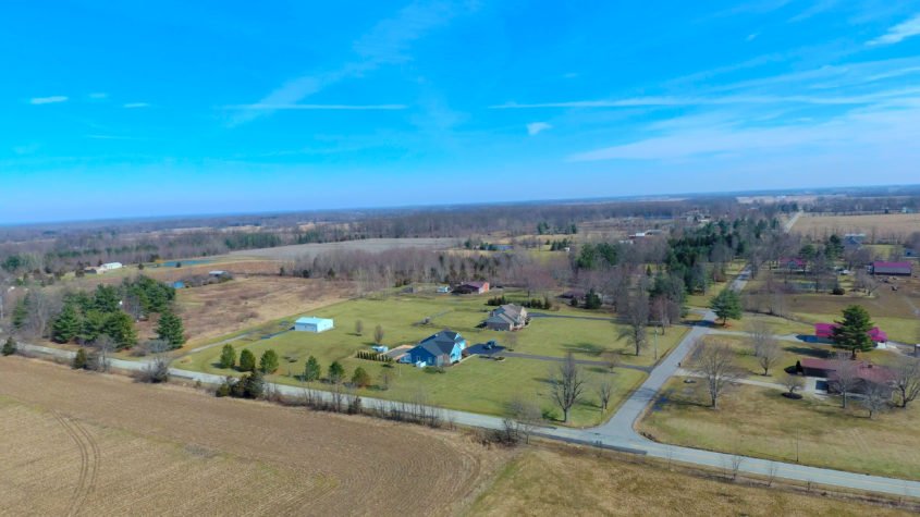 Aerial real estate photo in full color.