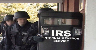 IRS agents wearing riot gear