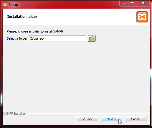 XAMPP installieren - Installationspfad angeben