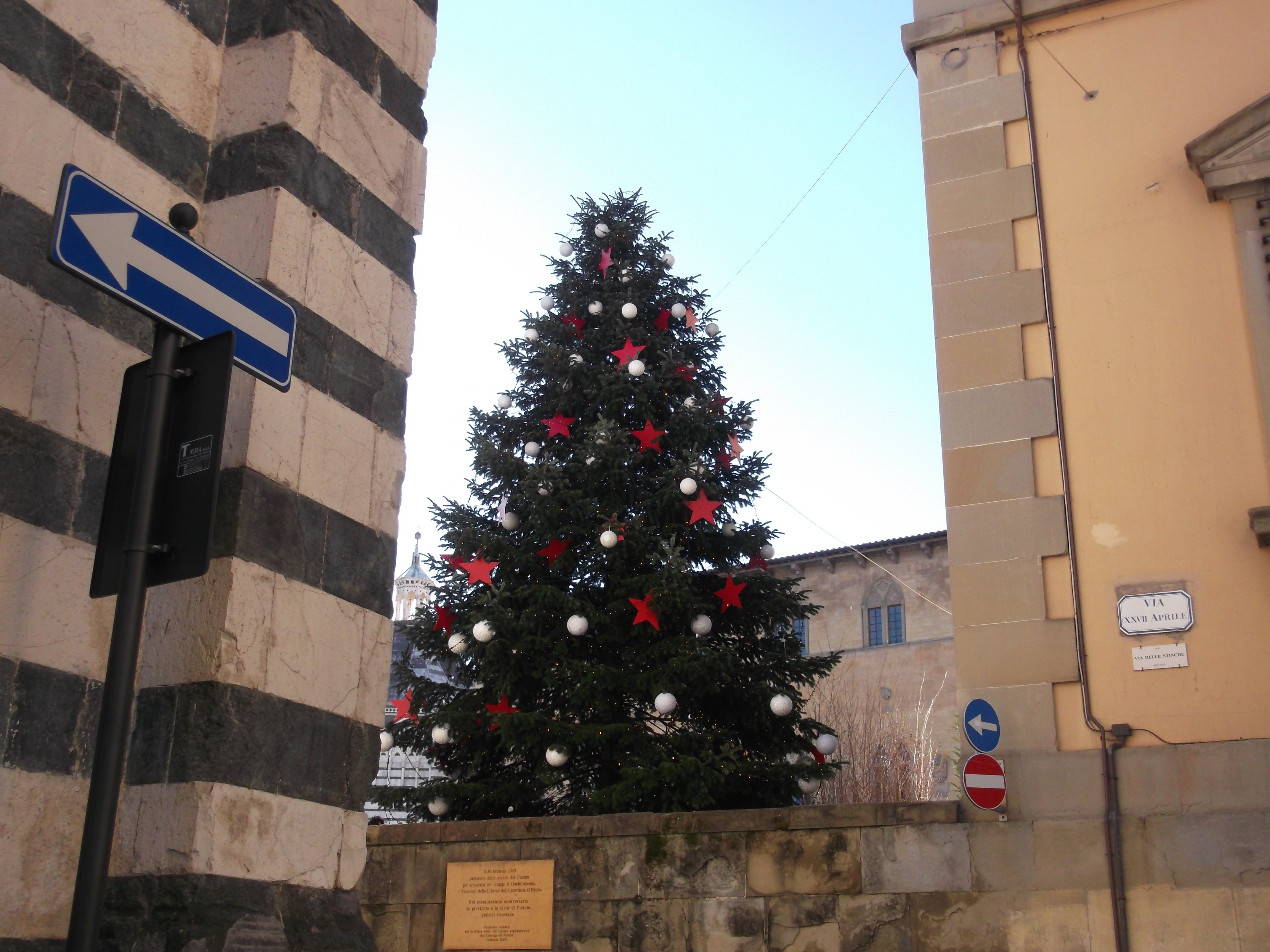 As You Can See Its A Tall Tree Full Of Big White Christmas Balls And Red Stars Really Nice It Give Cozy Atmosphere In The Square As You Can See Its A Tall Tree Full Of Big White Christmas Balls And Red Stars Really Nice It Give Cozy Atmosphere In The Square