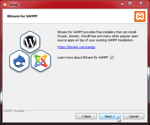 XAMPP installieren - Bitnami Hinweis