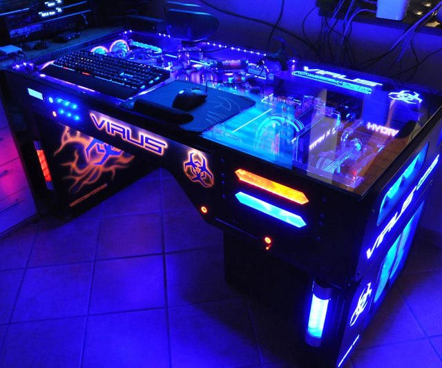 Hydra Desk The Water Cooled Gaming Desk Of Your Super Villain
