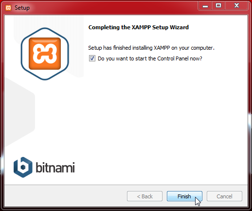 XAMPP installieren - Fertigstellung der Installation