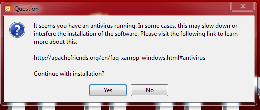 XAMPP installation - Frage nach Antivirus Software