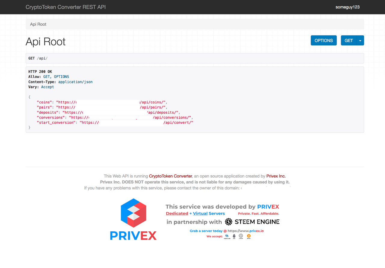 Screenshot of REST API Browser