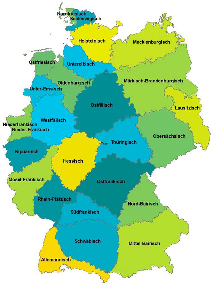 Grafik Dialekte in DE
