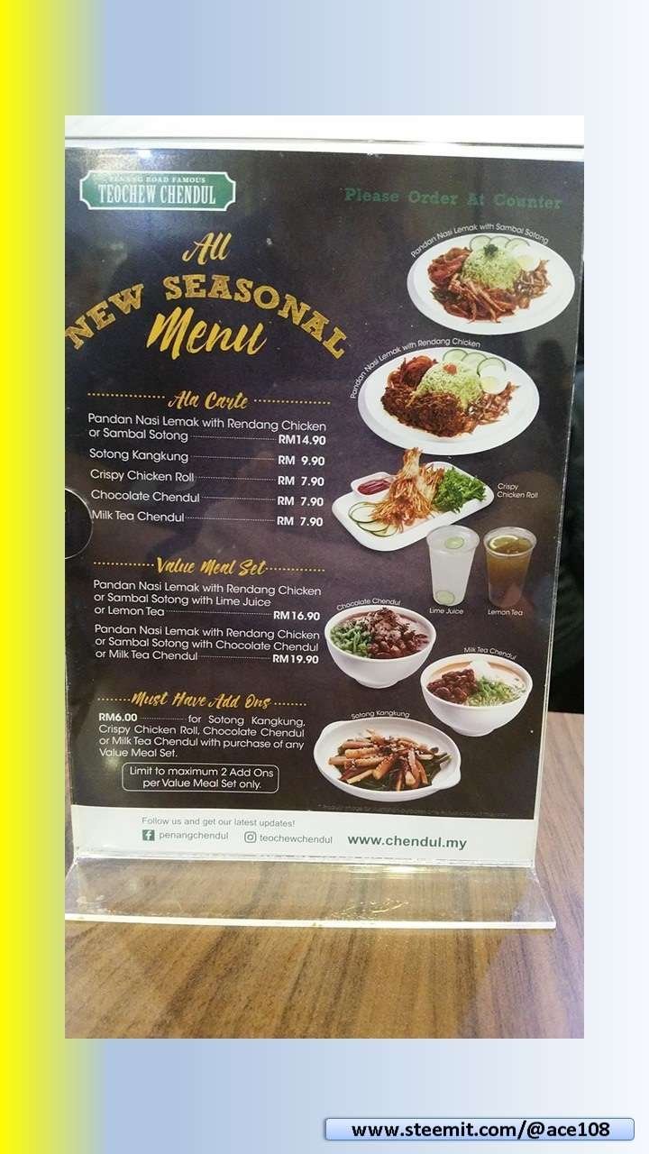 Chendul Menu2