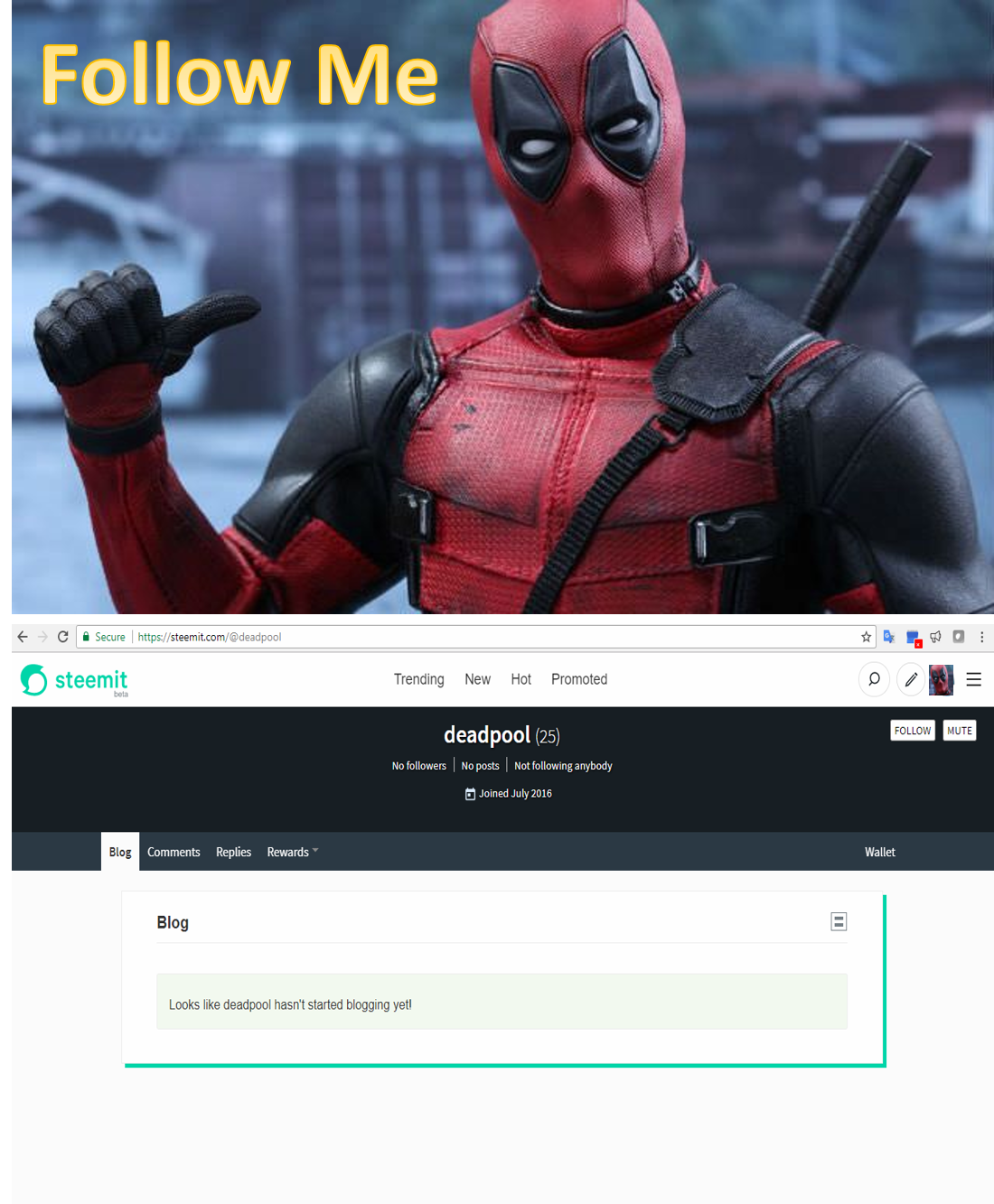 Deadpool follow me