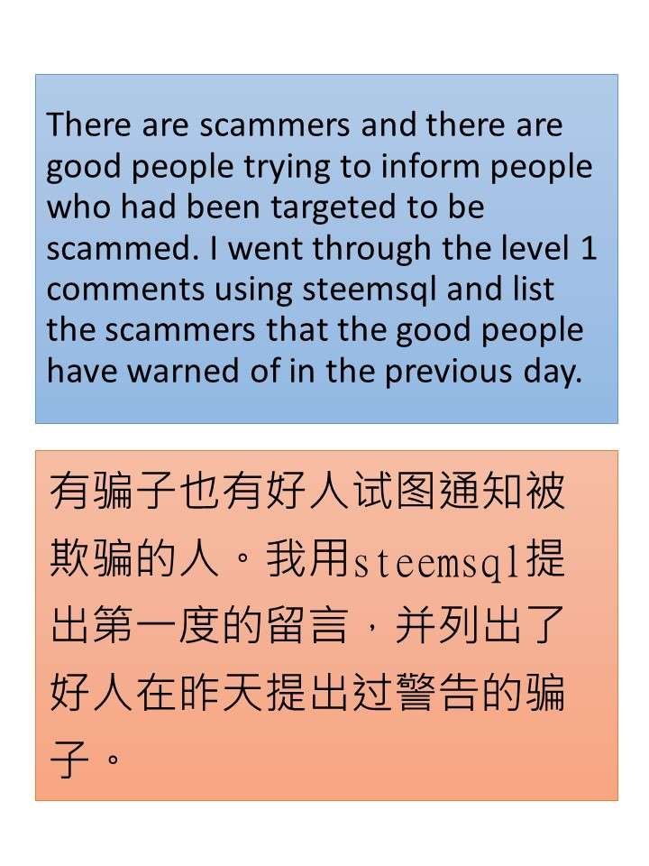 SCAMMER ALERT TEXT