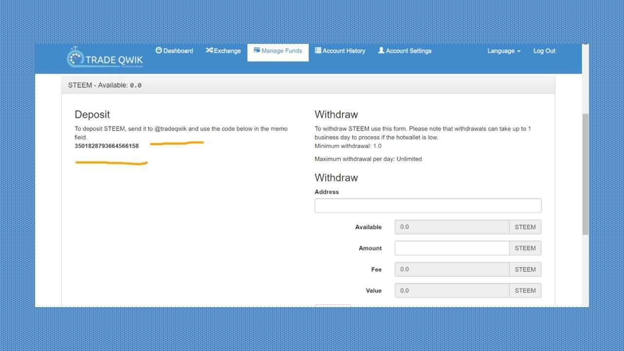 VIV01-Manage>Deposit>Address