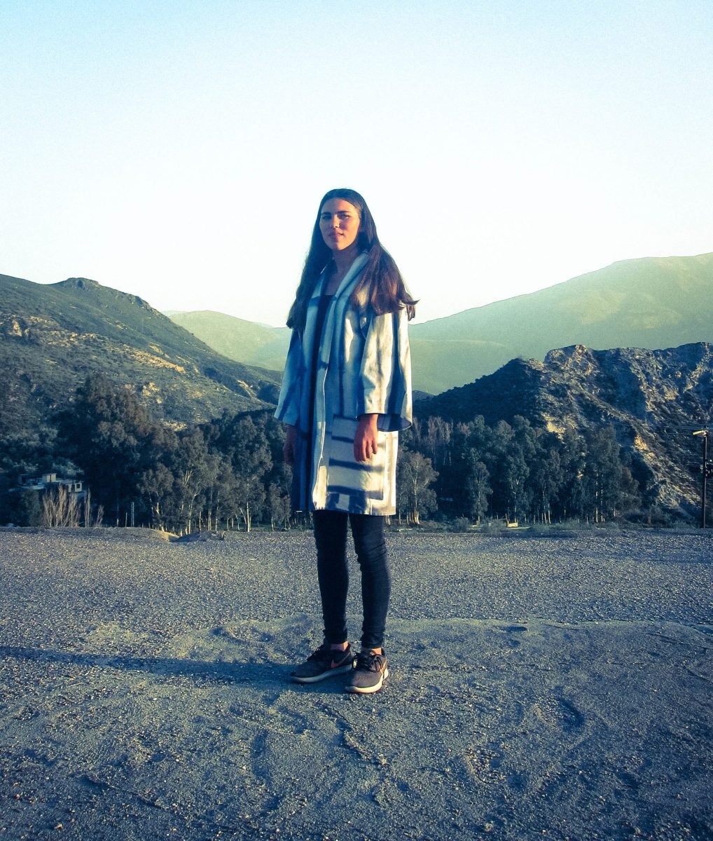 Hand dyed shibori cotton coat