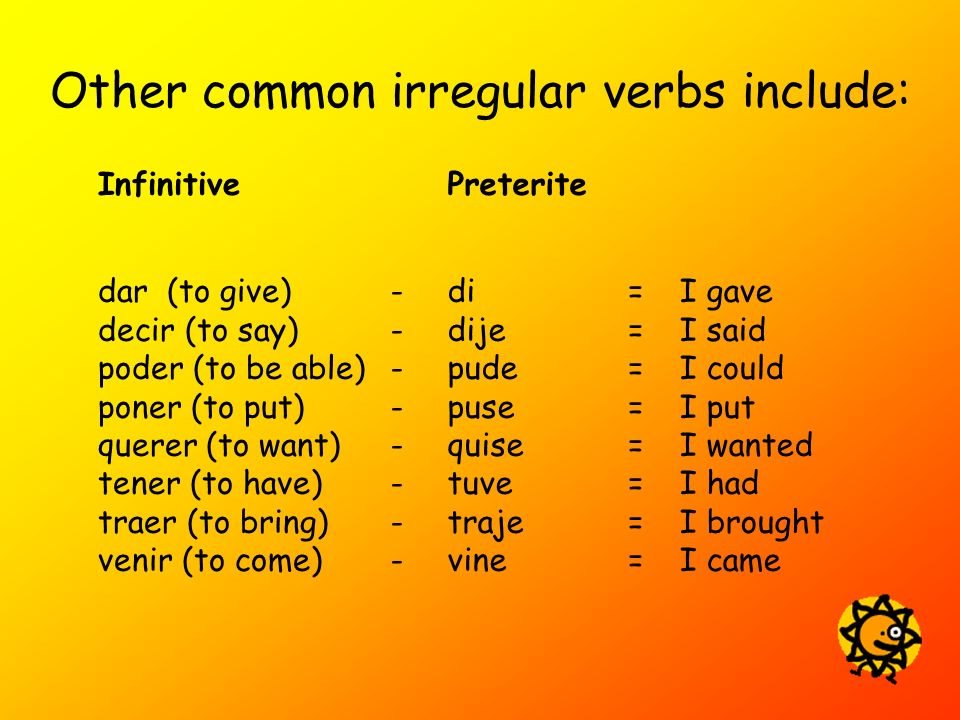 Regular Past Tense Verbs Spanish - Uno