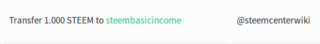 Xustificante pago a steembasicincome dando share a steeemcenterwiki