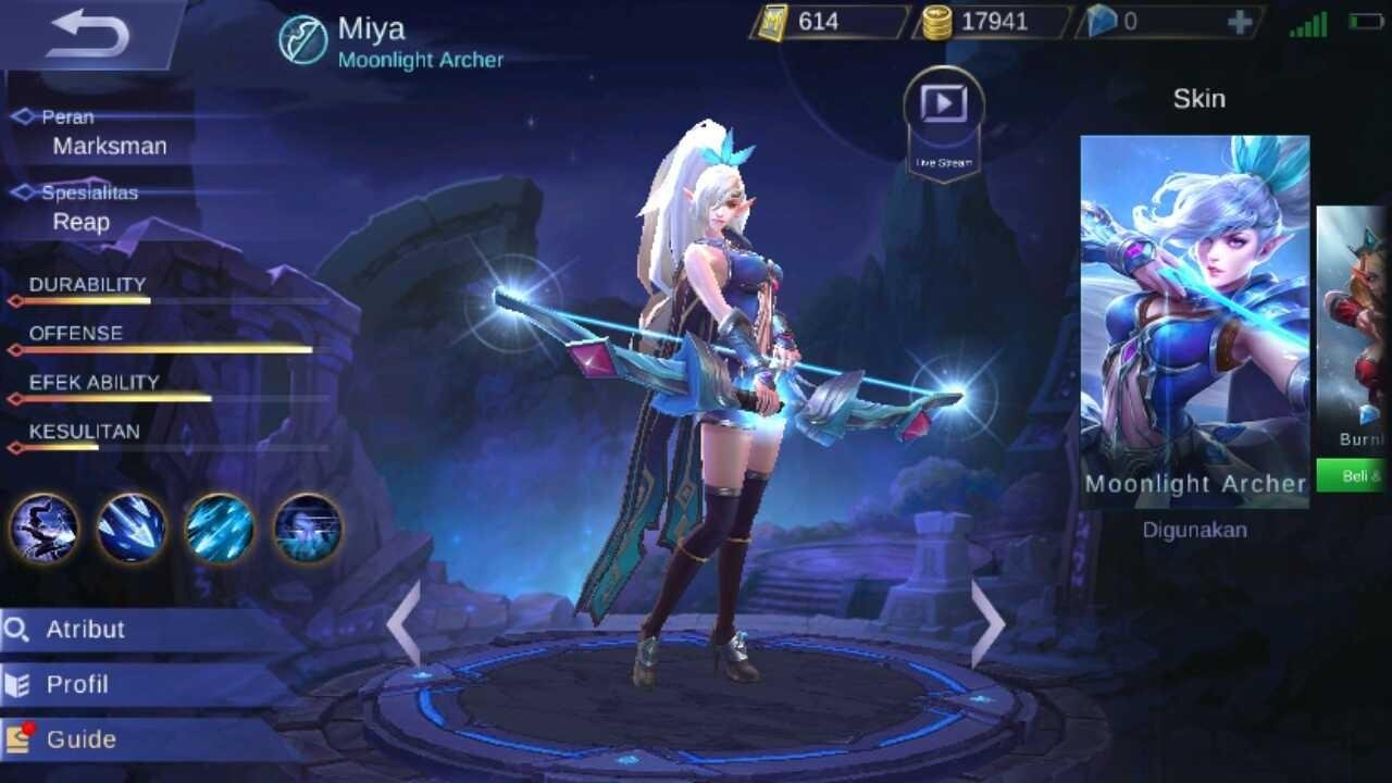 Build And Battle Spell For Hero Miya In Mobile Game Legend Bang