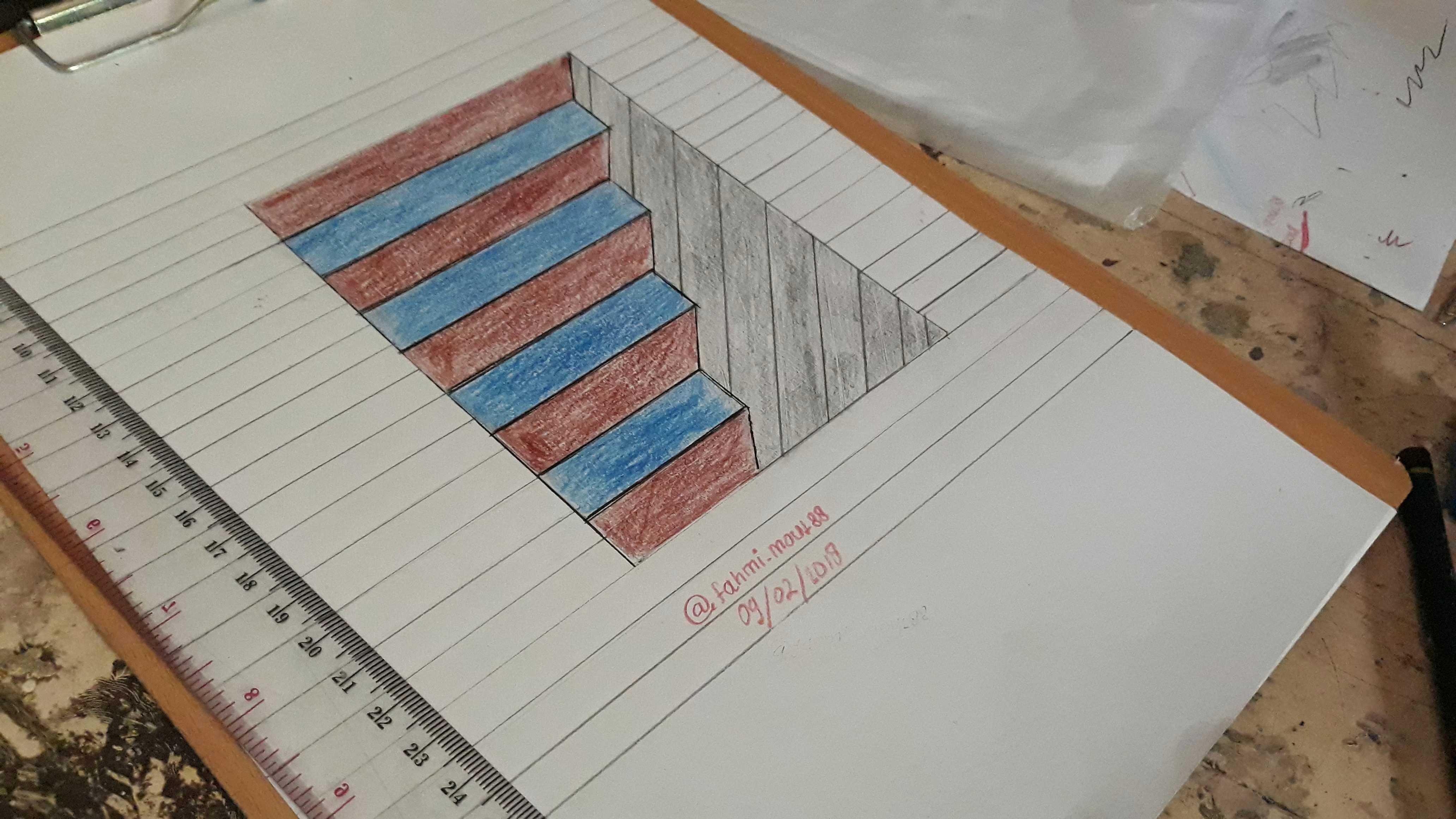 Art Draw Part III Try Drawing Ladder 3D Mencoba Menggambar