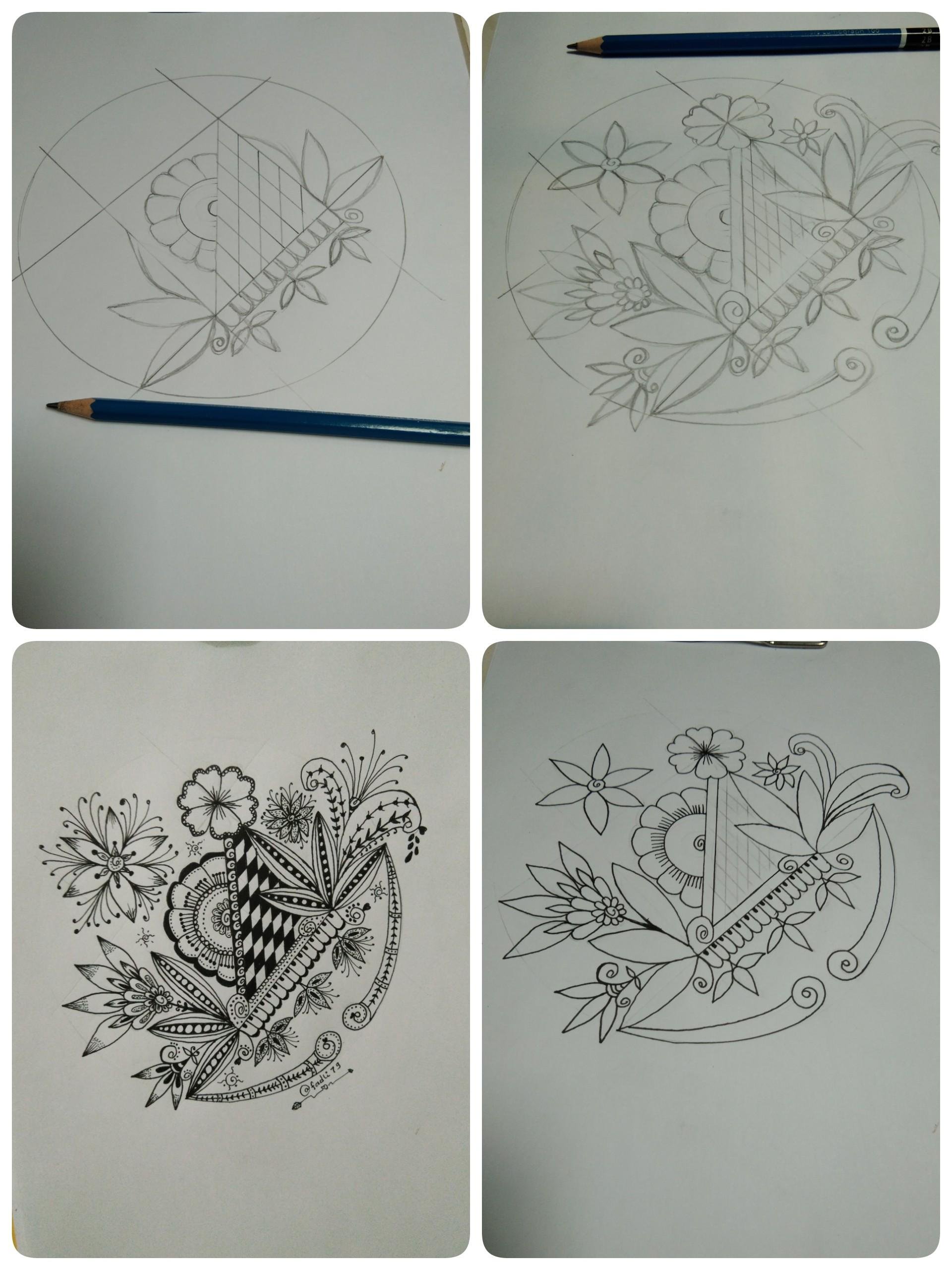 Doodle Art The Beautiful Flower Garden Taman Bunga Yang Cantik