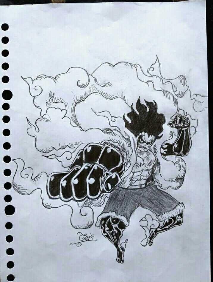 Drawing Monkey D Luffy Gear 4 Steemkr