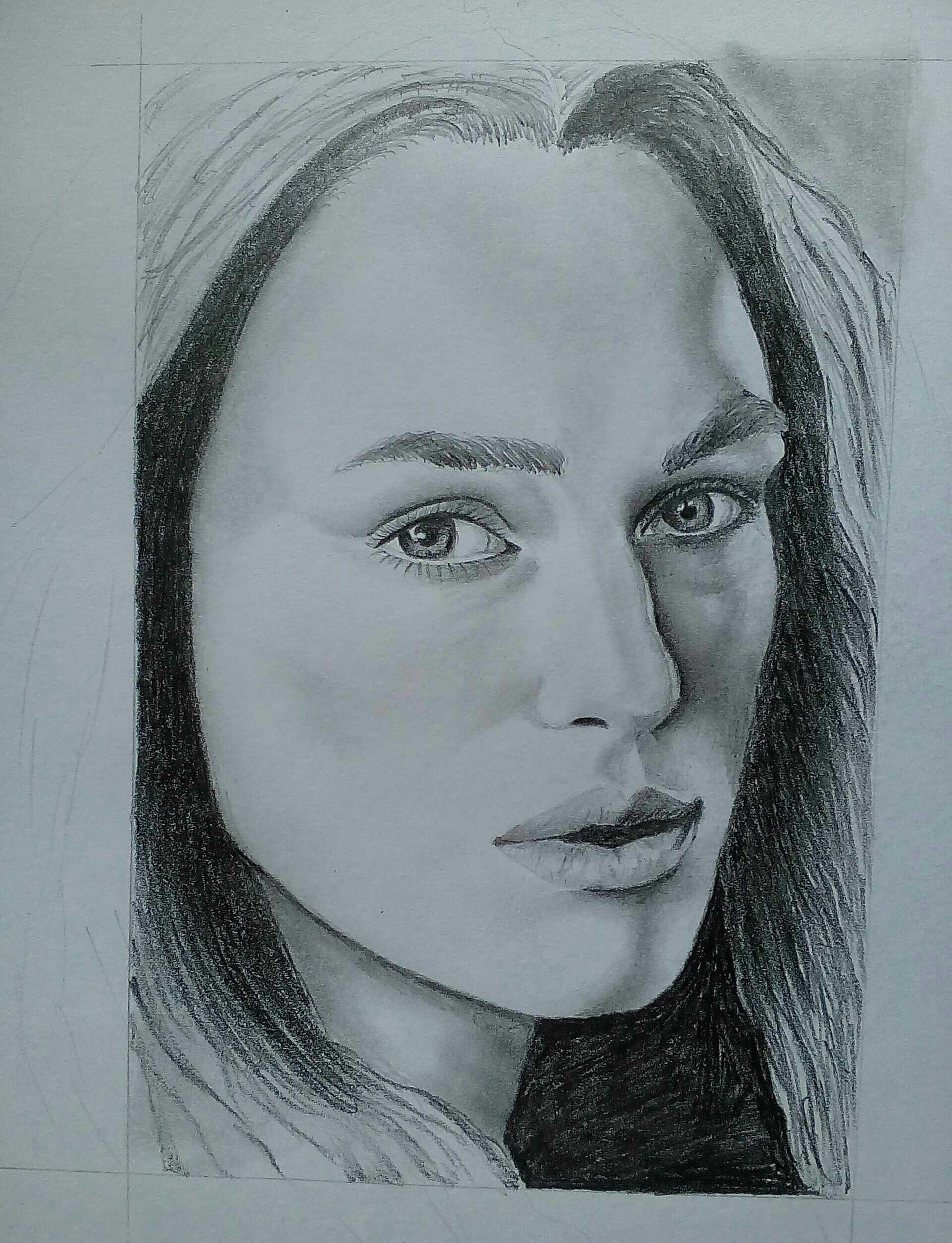 Female Pencil Portrait Portrait Drawing Showing The Process Step