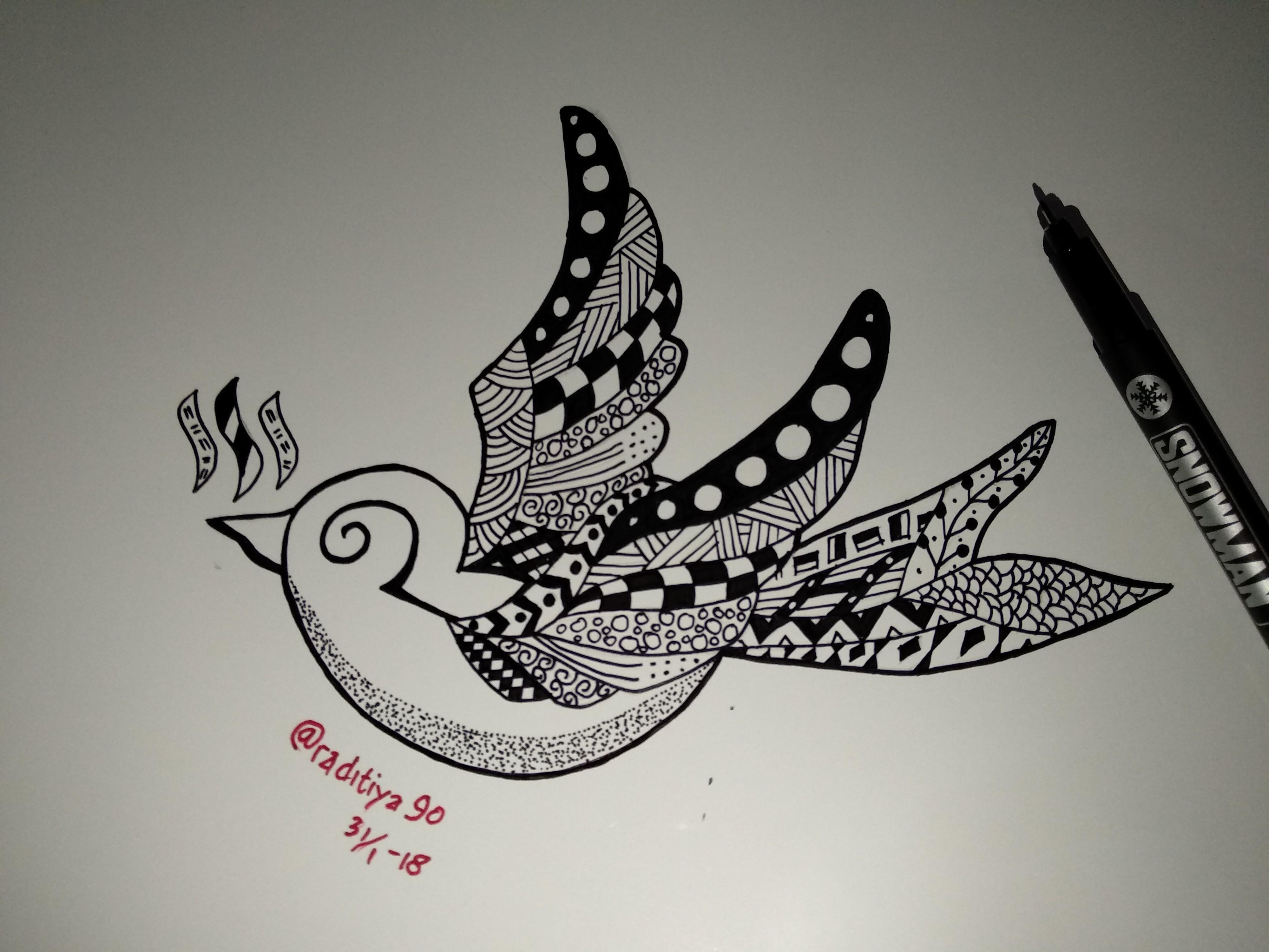 Doodle Art Shape Bird Doodle Art Bentuk Burung English