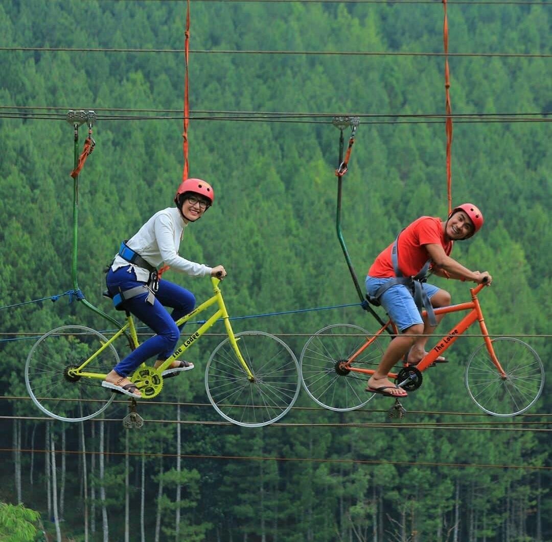 Play Sky Bike at The Lodge Maribaya Bandung Indonesia 