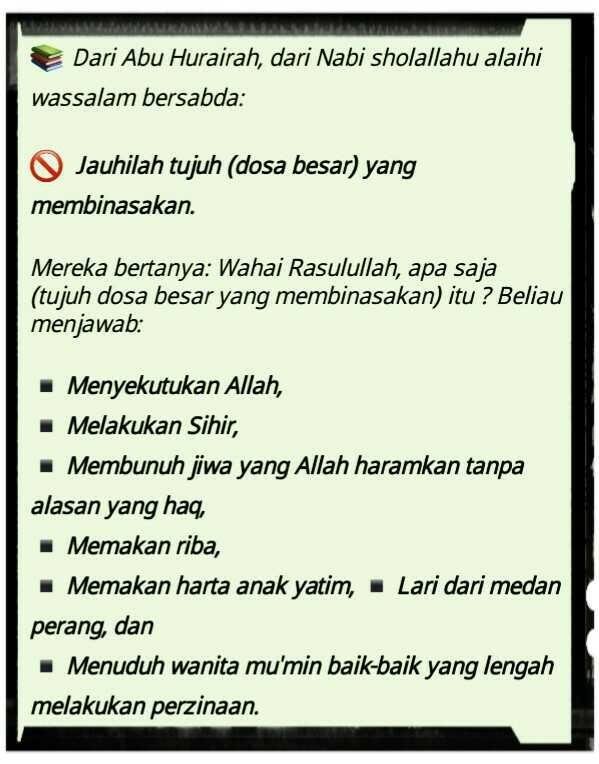 Peringatan Jauhilah 7 Dosa Besar Warning Stay Away From The Seven Great Sins Bilingual Steemkr