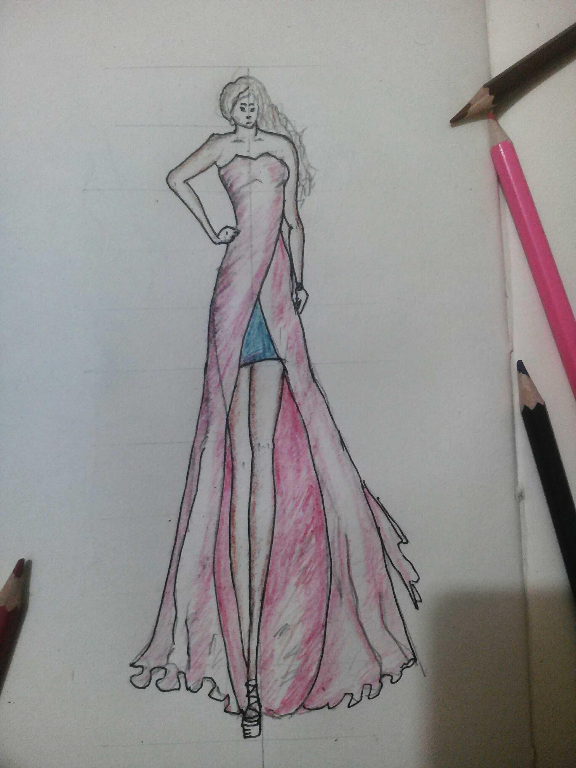 Dress design with Color sketching (Part - 02) — Steemkr