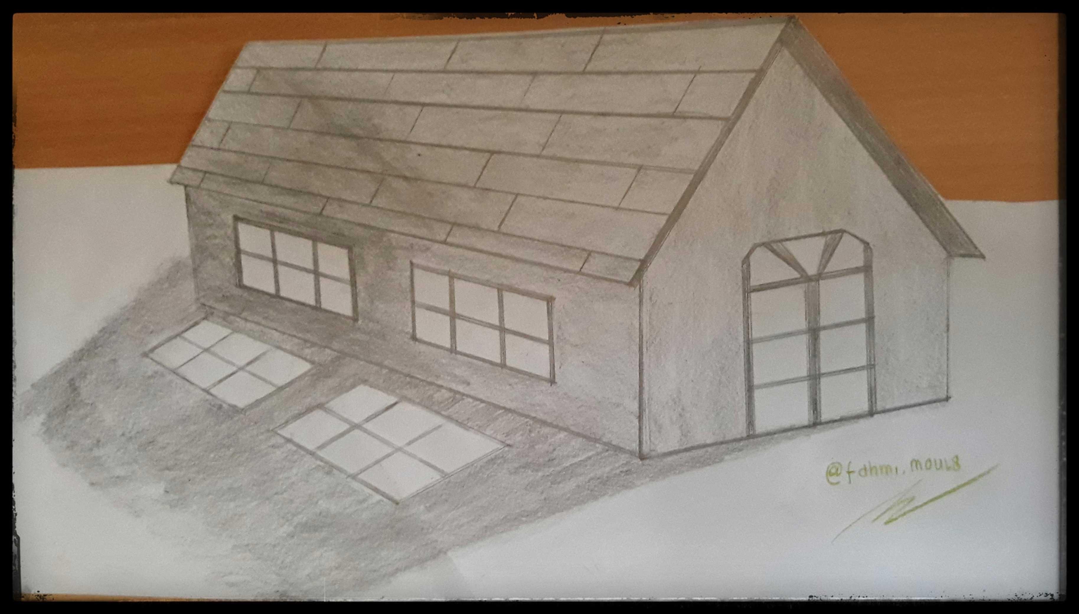 Art Draw Part V Try To Draw The Simple House 3D Mencoba