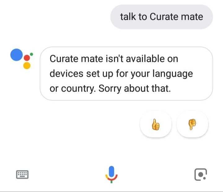 Google assistant curate mate