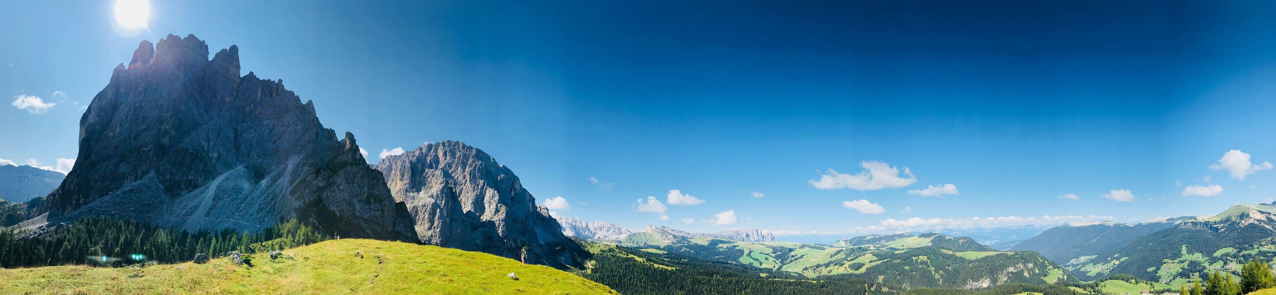 Panoramic view of Sassolungo + Sassopiatto - Dolomiti - Italy