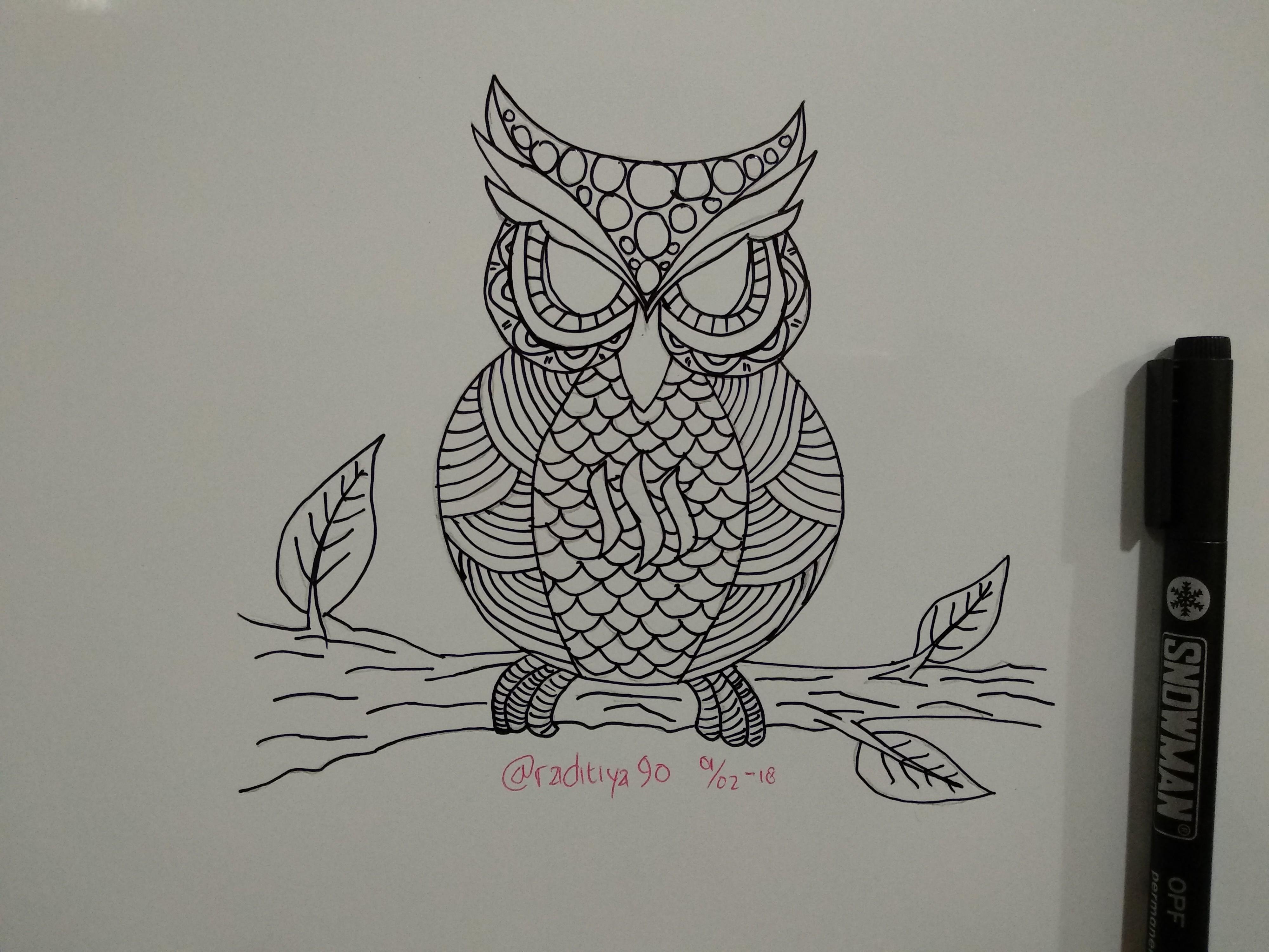 Doodle Art Shape Owl Doodle Art Bentuk Burung Hantu English