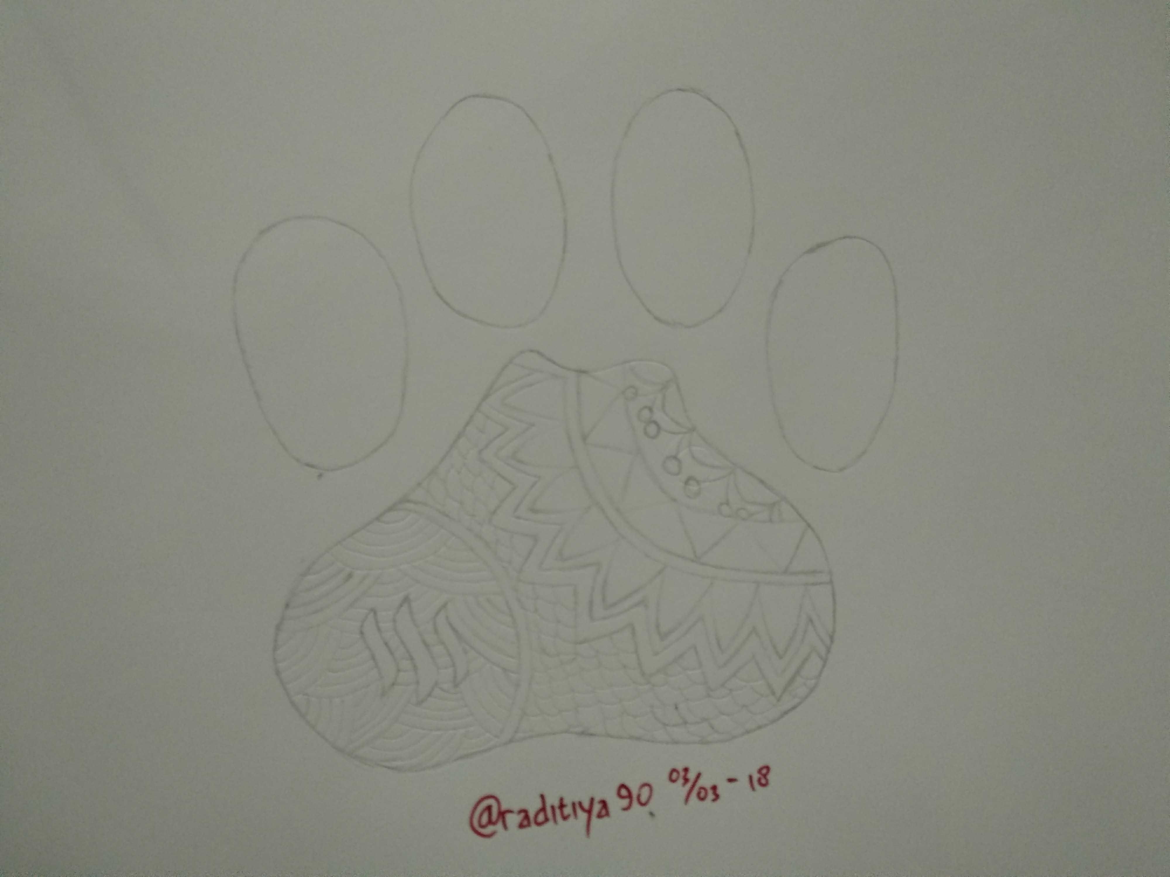 Doodle Art Shape Dogs Feet Doodle Art Bentuk Telapak Kaki Anjing