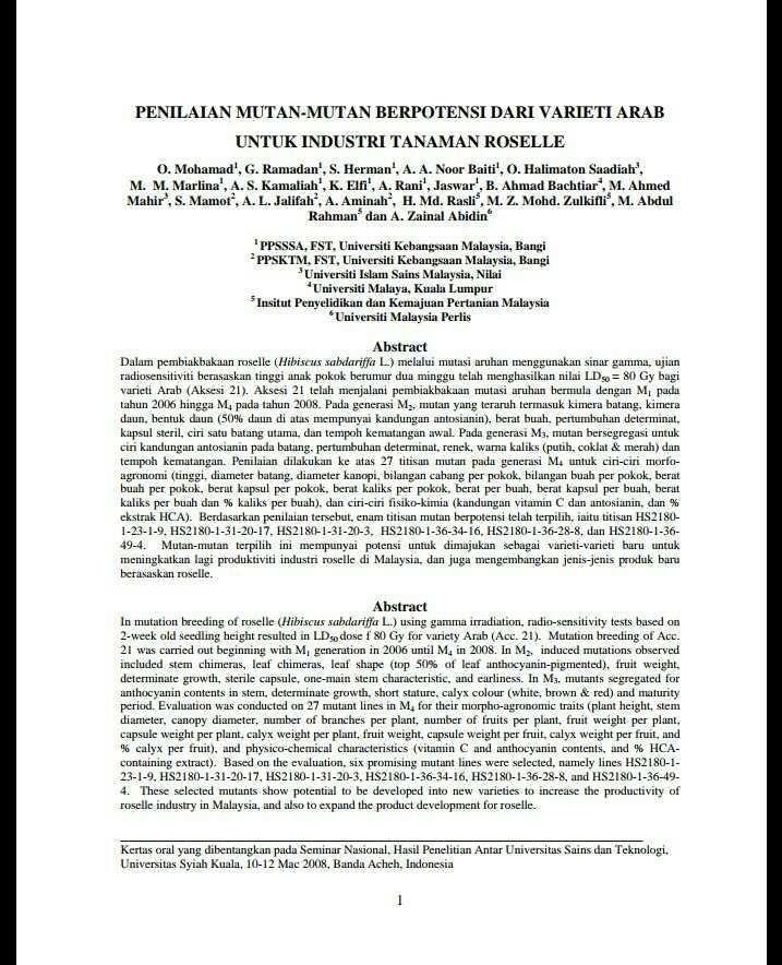 Mutation breeding on roselle of Arab varieties u2014 SteemKR