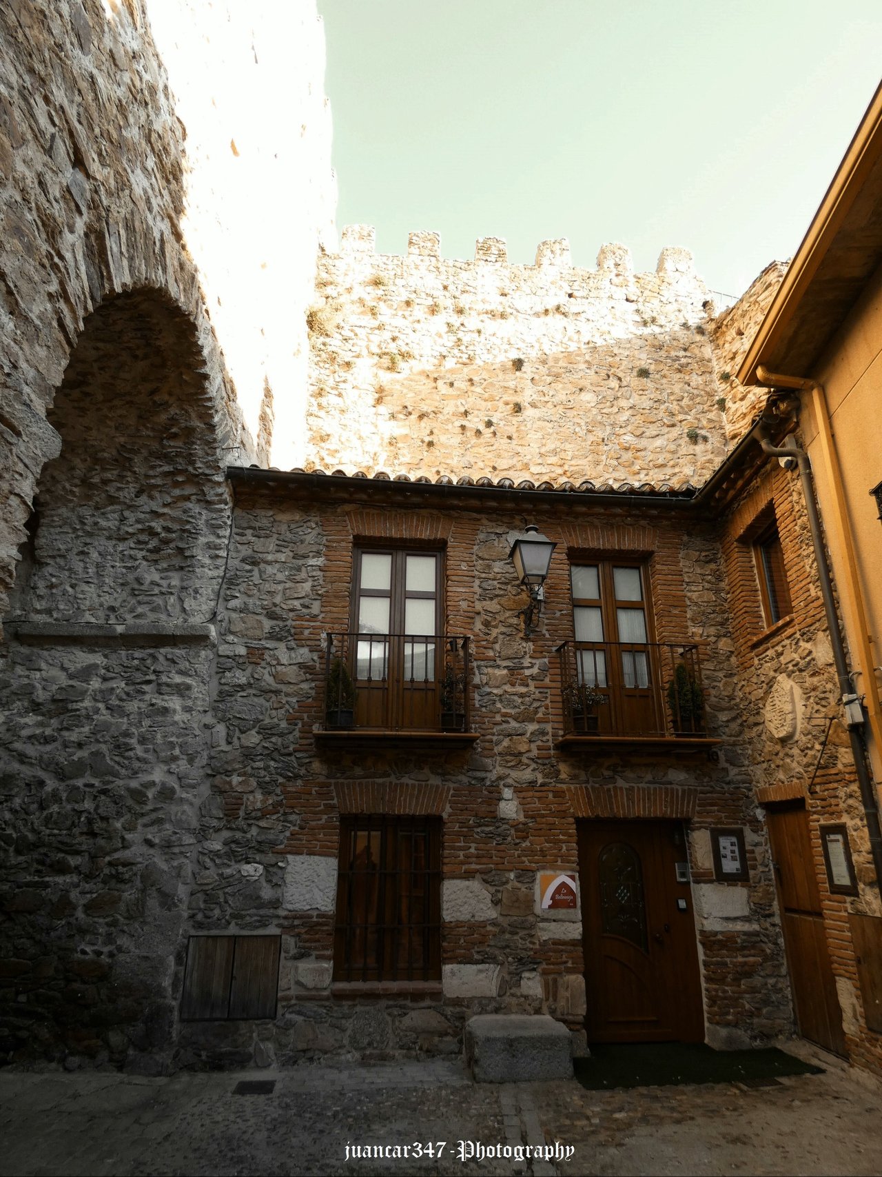 Traditional architecture next to the wall