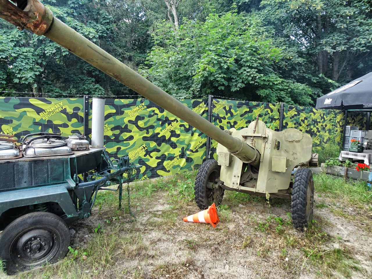 An old cannon on the entree