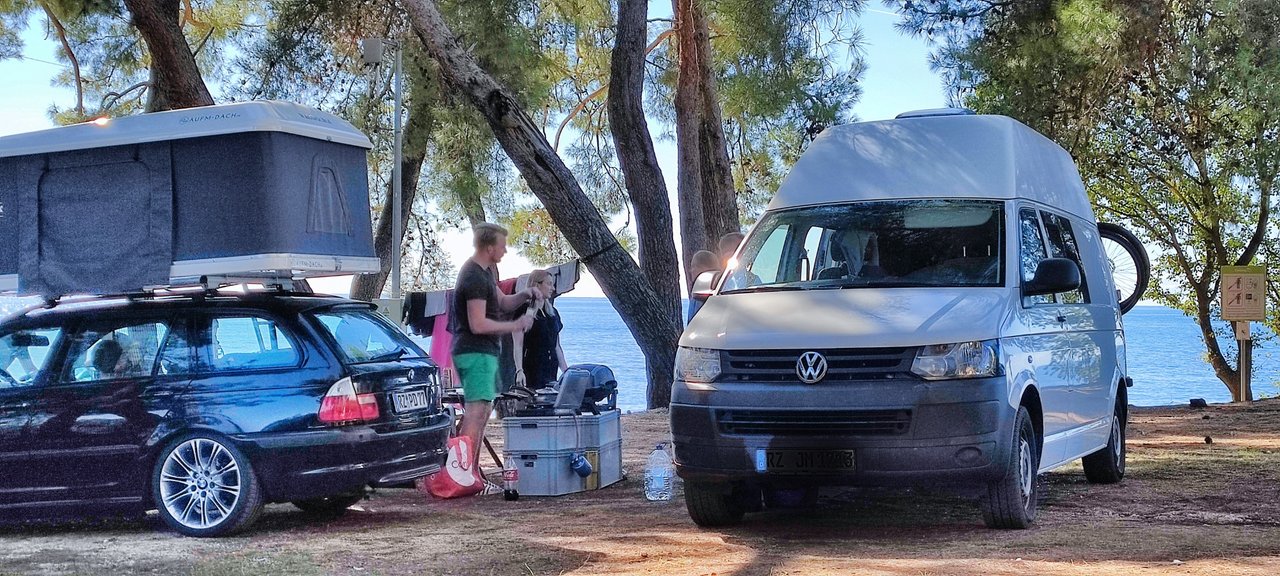 The camp site on the beach