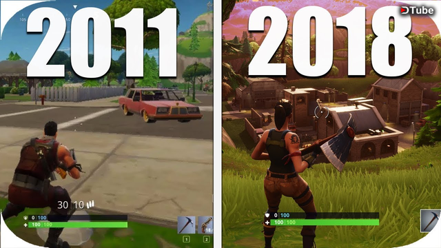 in this video we will see old fortnite vs new fortnight and how fortnite has evolved and how it looks like today the evolution of fortnite has been a crazy - fortnite 2011 2018