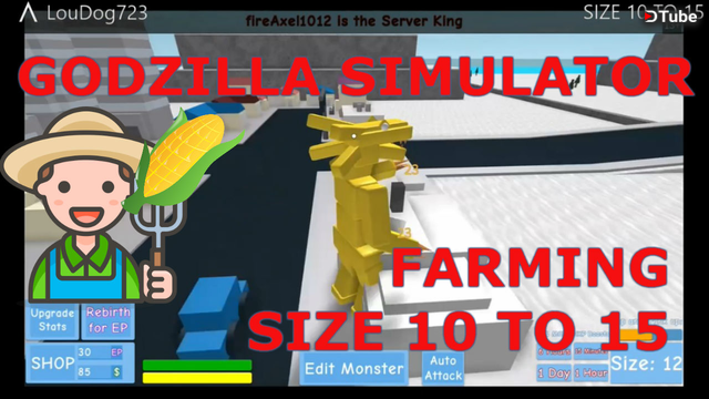Roblox Godzilla Simulator Farming Size 10 To 15 Xbox One Gameplay - roblox xbox one gameplay
