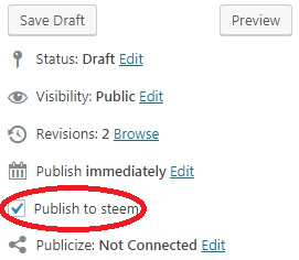 Publish to steem button