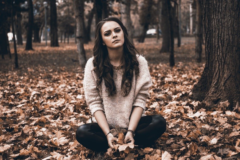 Young woman in woods