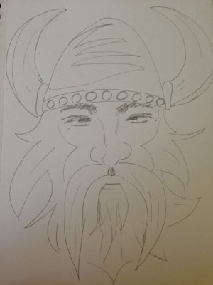 Viking, art doodle by Meredith Loughran