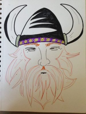 Viking, art doodle by Meredith Loughran