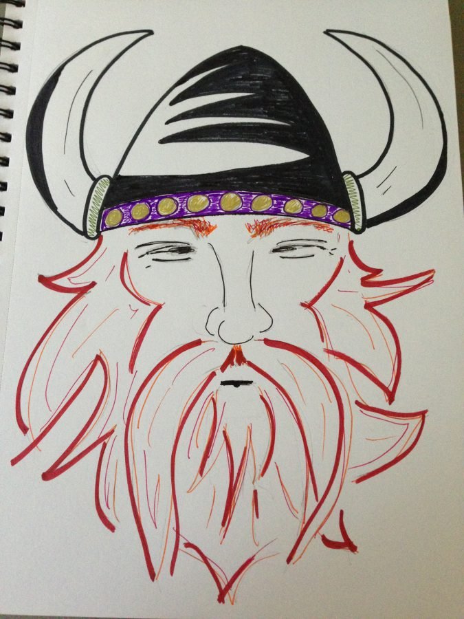 Viking, art doodle by Meredith Loughran