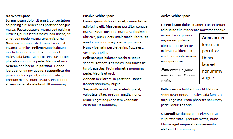 The importance of white space by Meredith Loughran